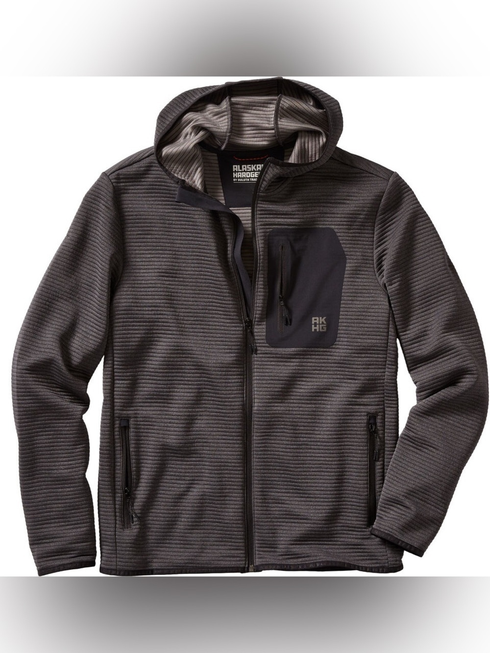 Alaskan Hardgear AKHG Blackburn Grid Fleece Full Zip Hoodie Gray Men’s S